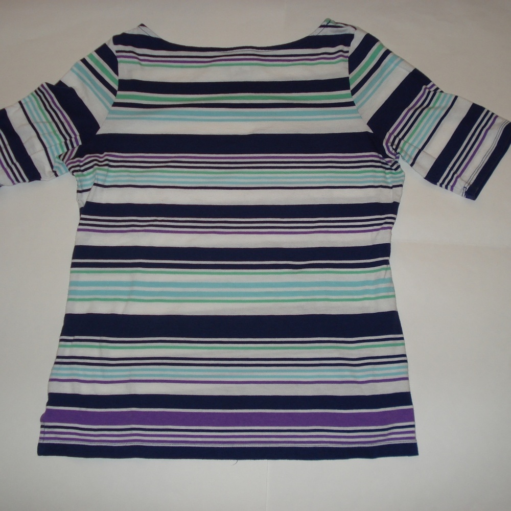 Liz Claiborne Striped Short Sleeve Top size M